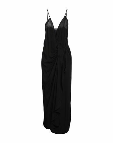 Atos Lombardini Woman Maxi dress Black Acetate, Silk Cover