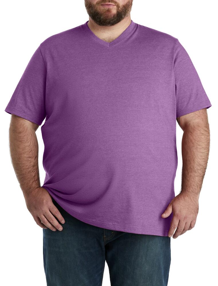 Harbor Bay by DXL Moisture-Wicking Jersey V-Neck T-Shirt in Amethyst Hthr Cover