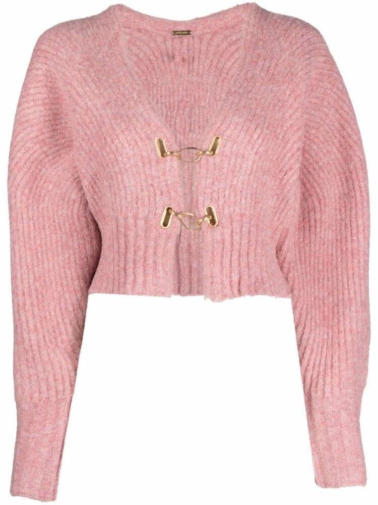 Cult Gaia Casella hook-fastening cropped cardigan - Pink Cover