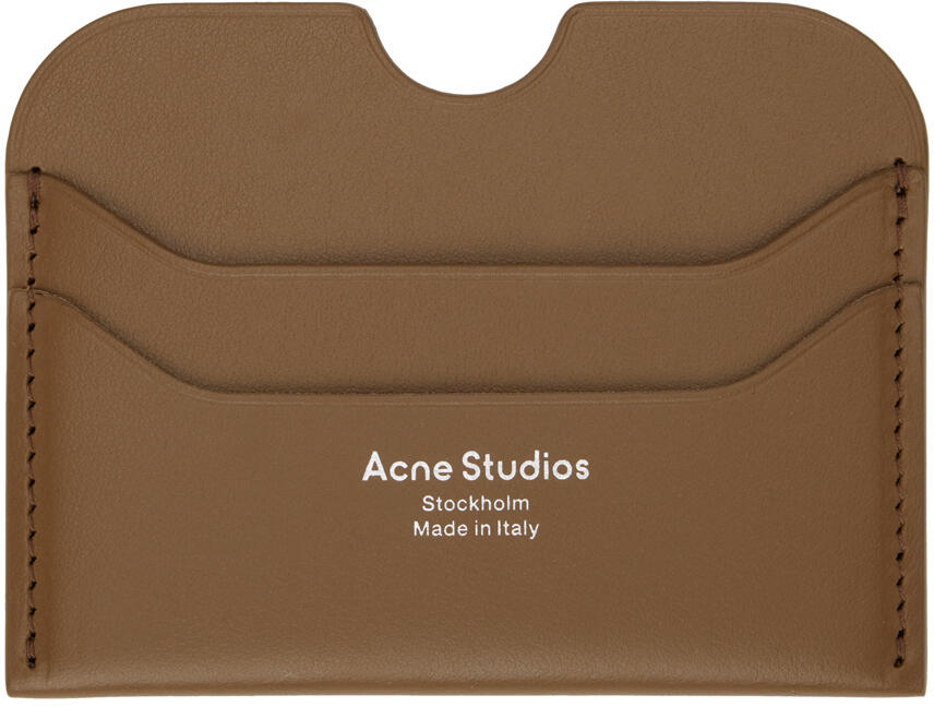 Acne Studios Brown Leather Card Holder Cover