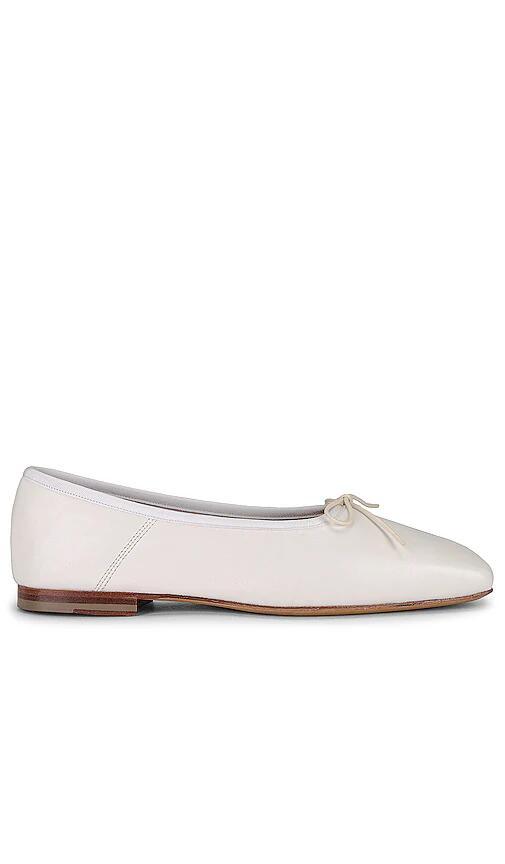 Mansur Gavriel Square Toe Ballerina Flat in White Cover