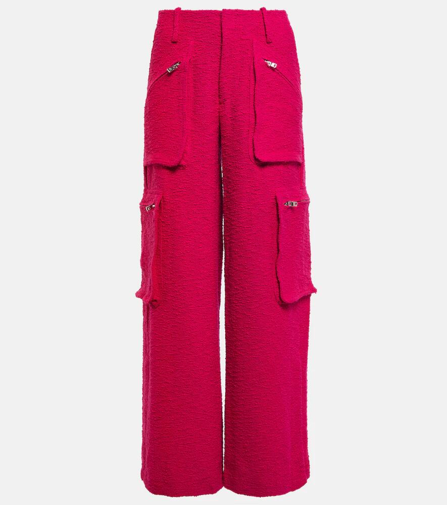 Amiri High-rise wide-leg bouclé cargo pants Cover