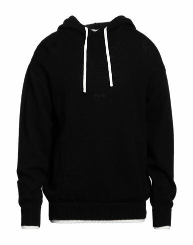 Msgm Man Sweater Black Wool, Cashmere Cover