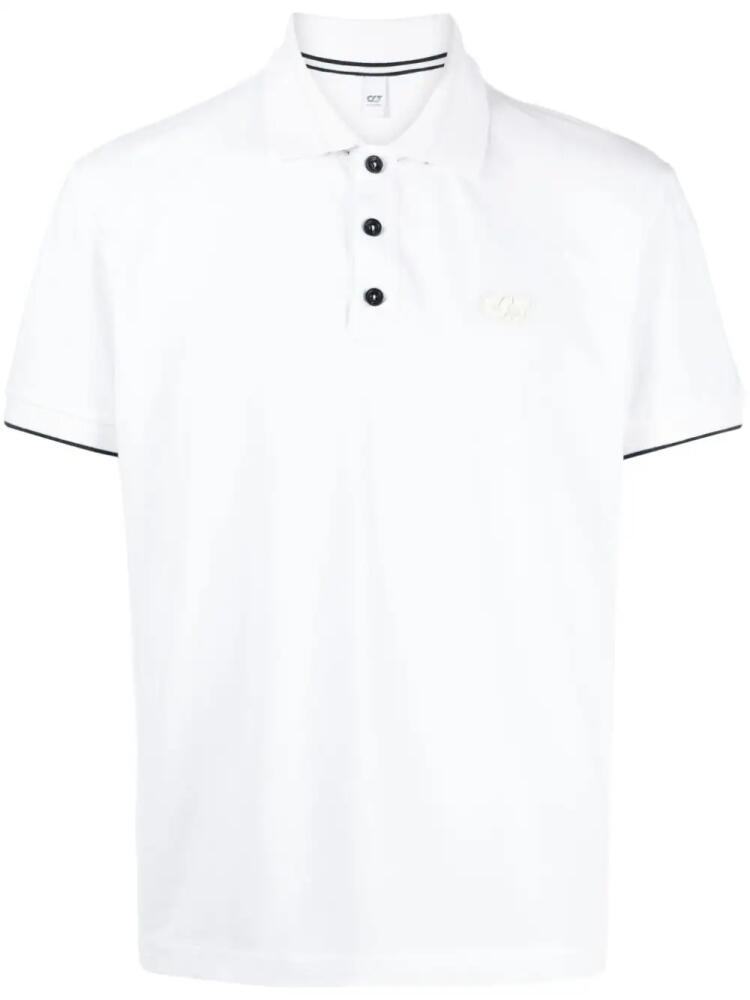 Alpha Tauri logo-appliqué piqué polo shirt - White Cover