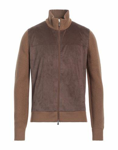 Gran Sasso Man Cardigan Brown Virgin Wool, Polyurethane, Polyester Cover