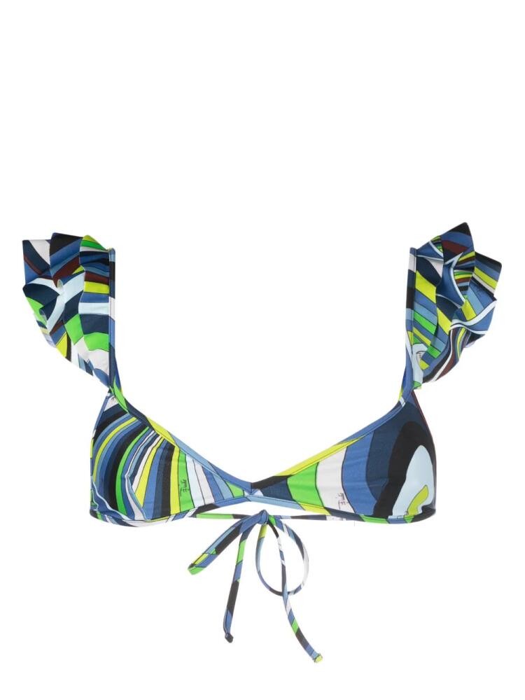 PUCCI ruffled-straps bikini top - Blue Cover