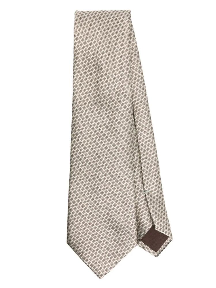 Canali pattern-jacquard silk tie - Neutrals Cover