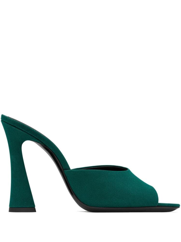 Saint Laurent Suite 105mm silk mules - Green Cover