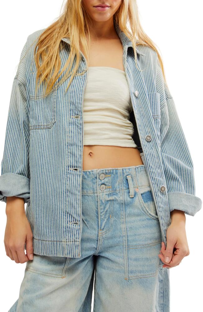 Free People Madison City Railroad Hickory Denim Jacket Cover