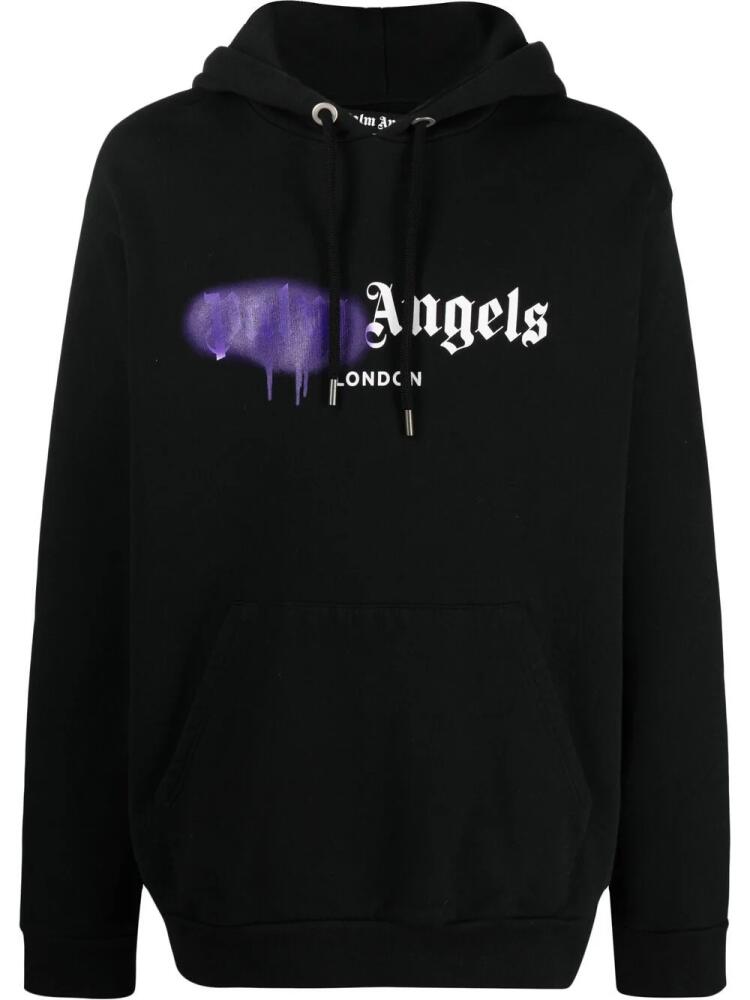 Palm Angels London sprayed-logo hoodie - Black Cover