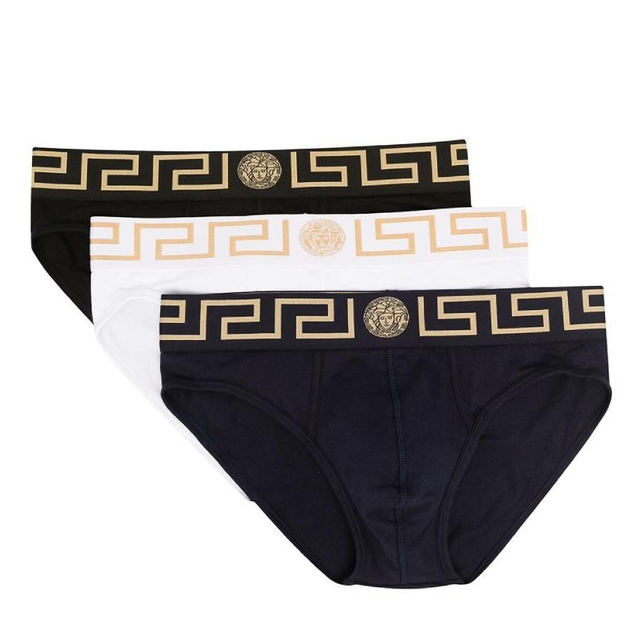 Versace 3 Pack Medusa Greca Border Briefs Cover