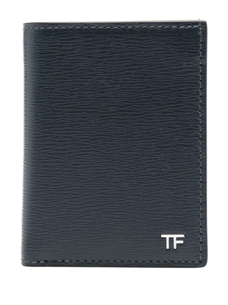 TOM FORD logo-plaque leather wallet - Blue Cover