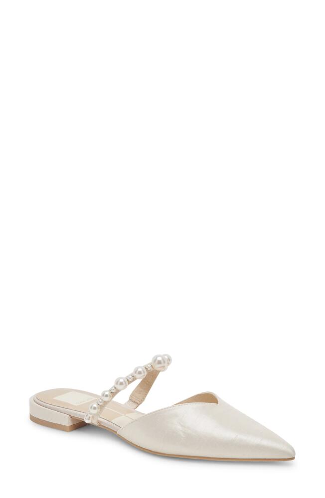 Dolce Vita Kanika Imitation Pearl Pointed Toe Mule in Vanilla Pearls Cover