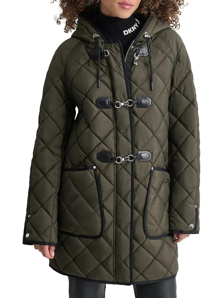 DKNY Women's Toggle Quilted Jacket - Loden Cover