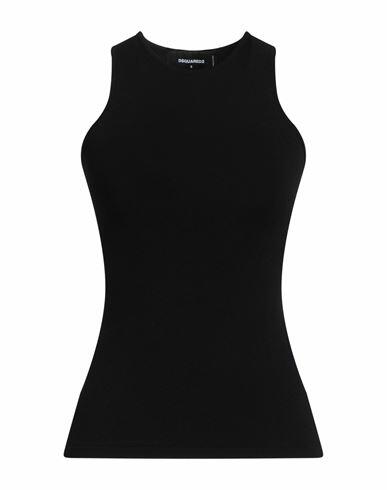 Dsquared2 Woman Tank top Black Viscose, Polyester Cover