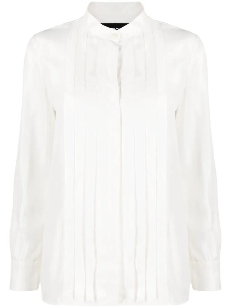 Boutique Moschino bib collar pleated shirt - White Cover