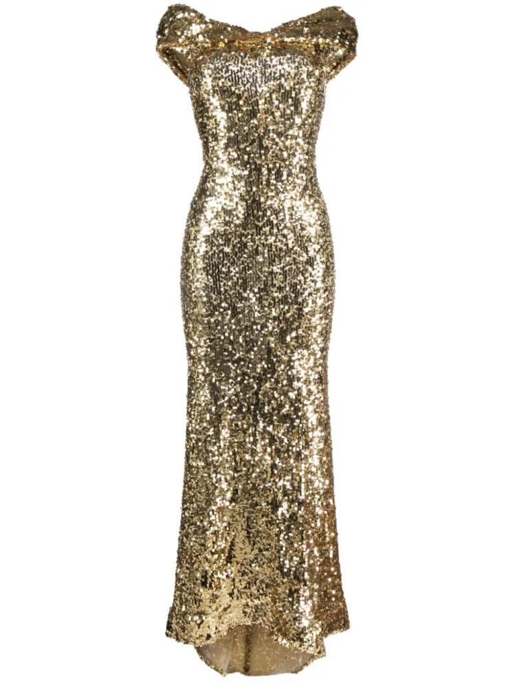 Atu Body Couture sequin-embellished gown - Gold Cover