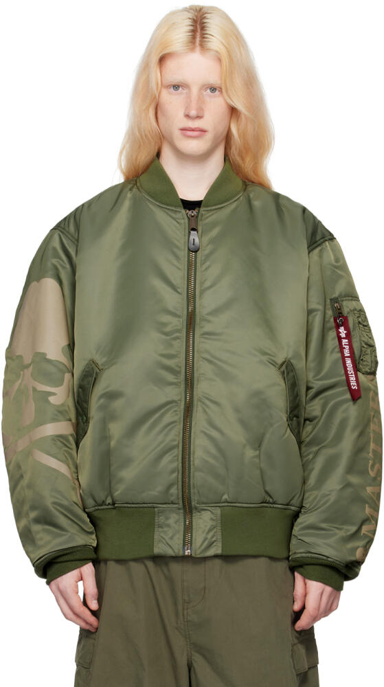 MASTERMIND WORLD Khaki Alpha Industries Edition MA-1 Bomber Jacket Cover