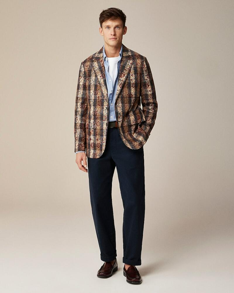 BEAMS PLUS x J.Crew unstructured Indian madras blazer in block print Cover