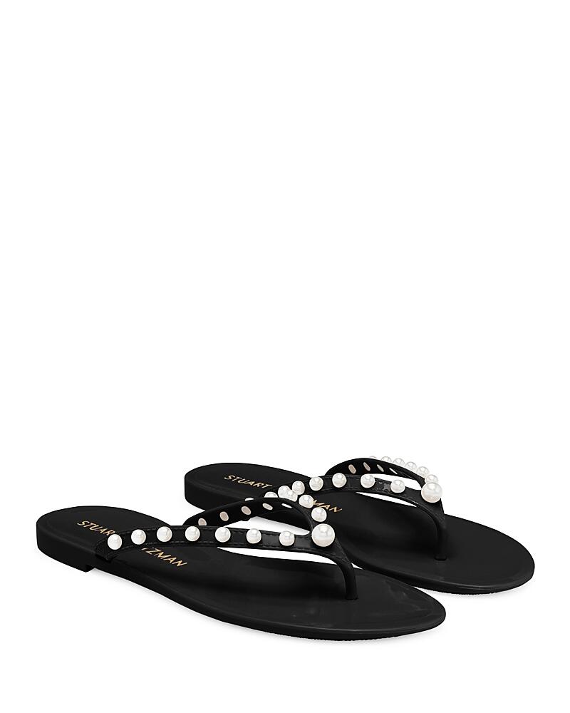 Stuart Weitzman Women's Goldie Embellished Jelly Flip Flop Thong Sandals Cover