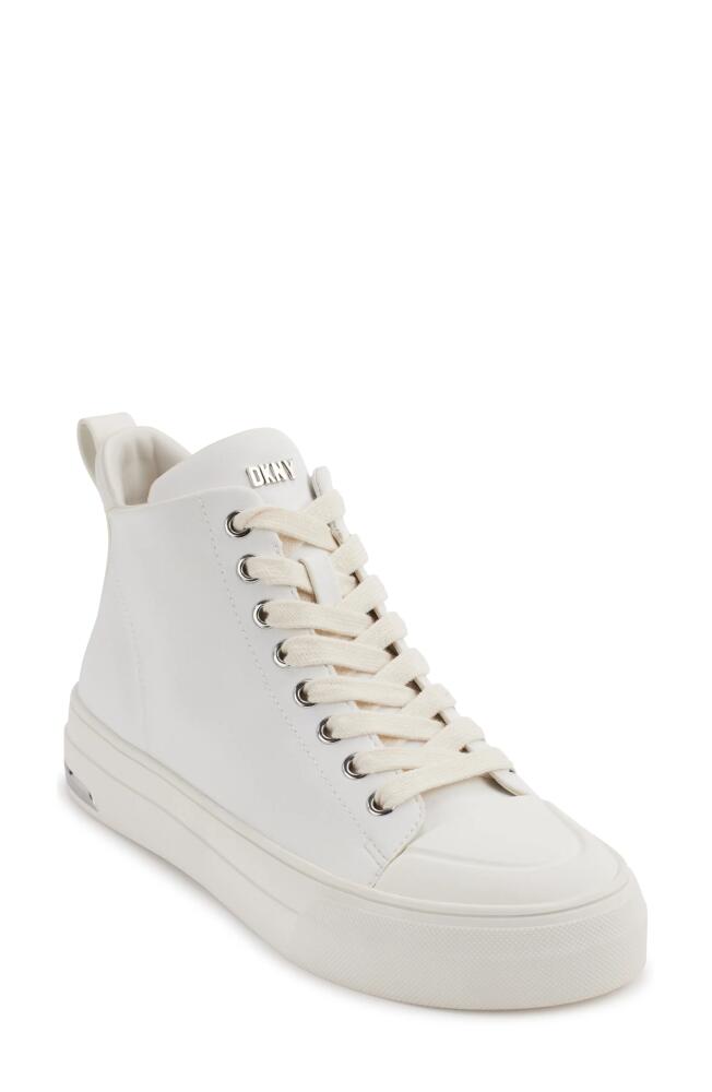 DKNY Yaser Mid Top Platform Sneaker in Brt White Cover