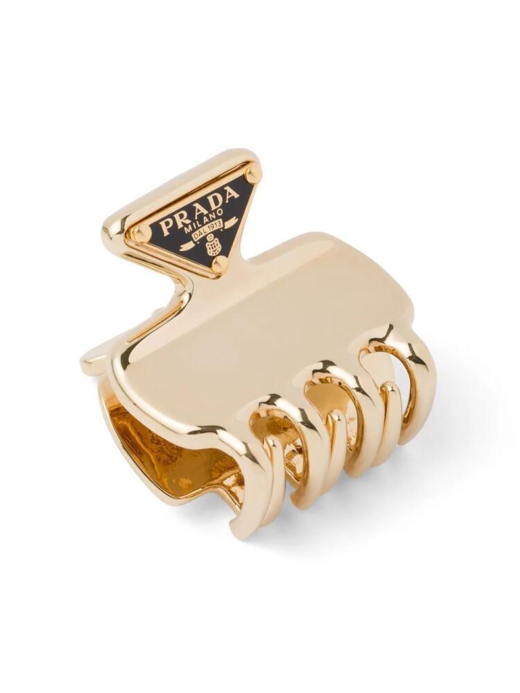 Prada triangle-logo claw clip - Gold Cover