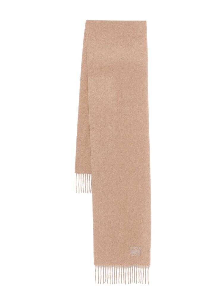 Paul Smith logo-embroidered cashmere scarf - Brown Cover