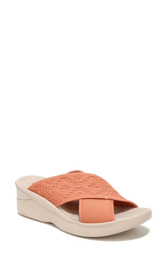 BZees Crisscross Wedge Sandal in Dusted Clay Engineered Knit Cover