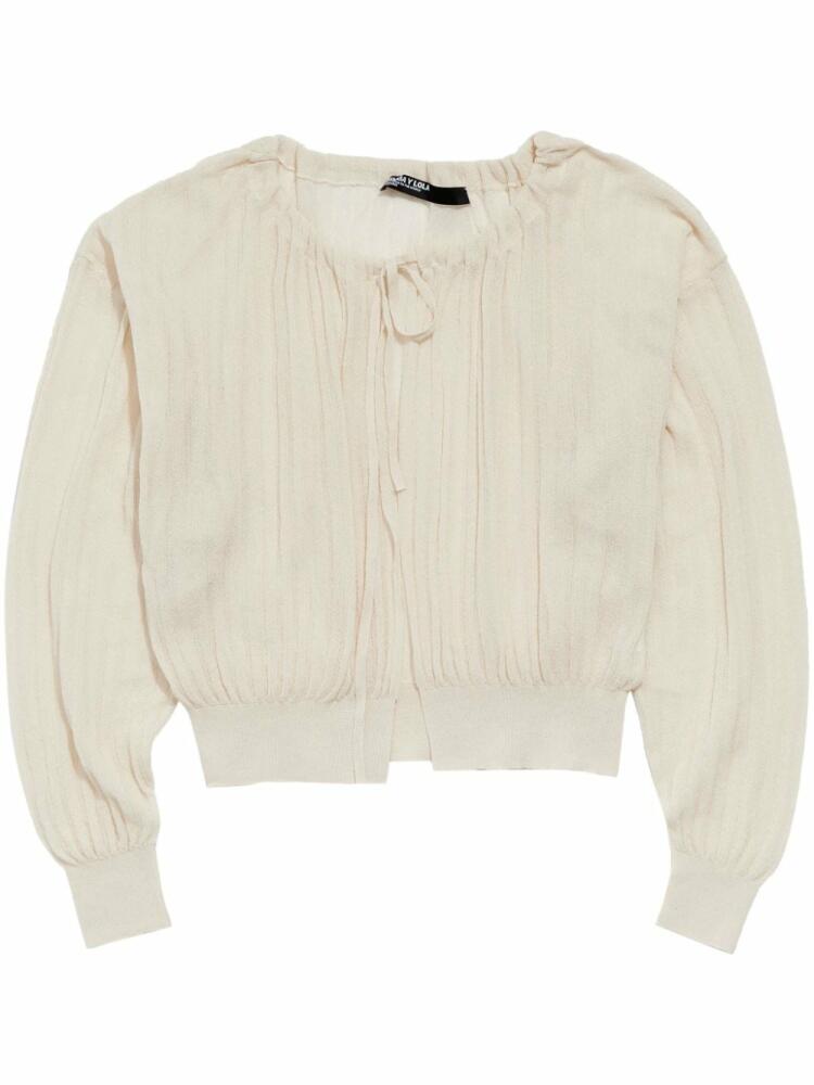 Bimba y Lola pleated long-sleeve cardigan - Neutrals Cover