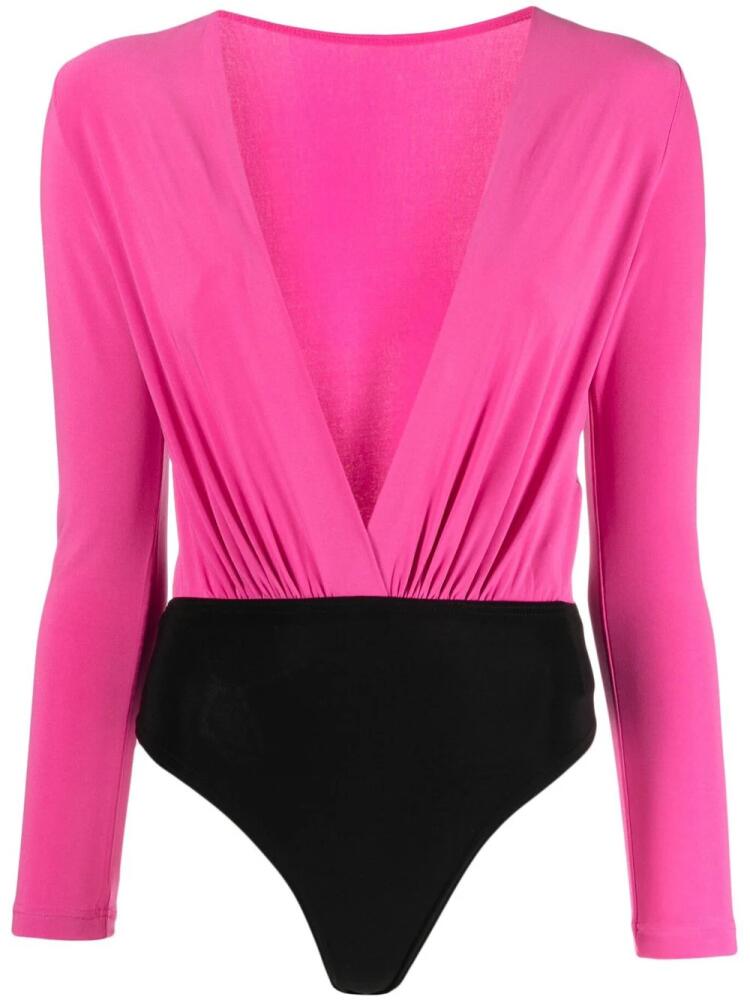 Alchemy x Lia Aram plunging V-neck bodysuit - Pink Cover