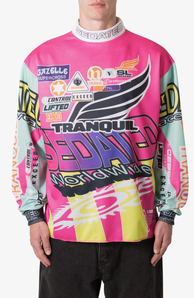 mnml Motocross Mock Neck Jersey in Pink Cover