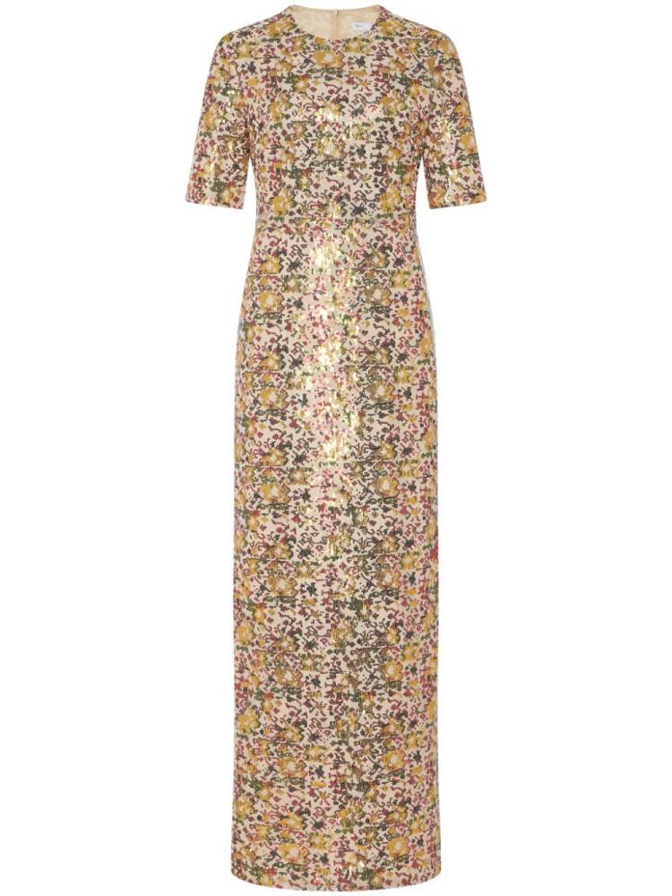 Rosetta Getty sequin-embellished T-shirt midi dress - Neutrals Cover