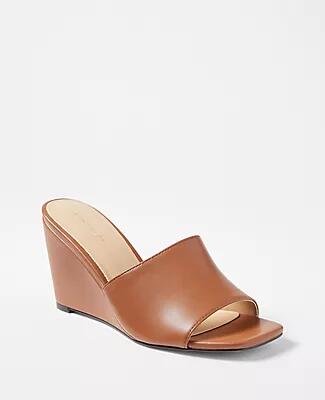 Ann Taylor Leather Strappy High Wedge Sandals Cover