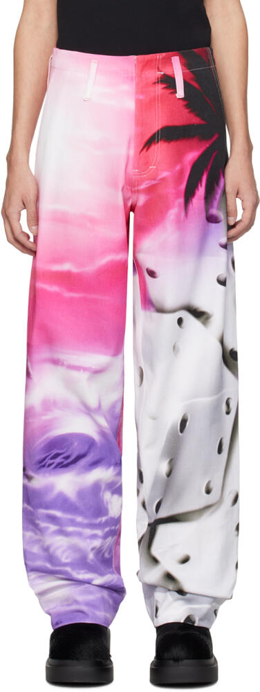 Gerrit Jacob Pink & White Printed Jeans Cover