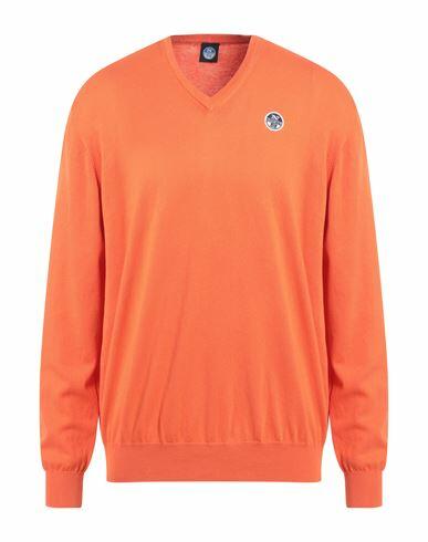 North Sails Man Sweater Orange Cotton Cover