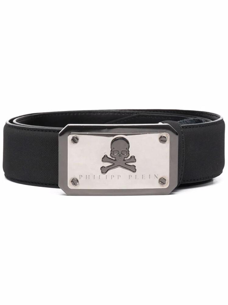 Philipp Plein logo-plaque leather belt - Black Cover