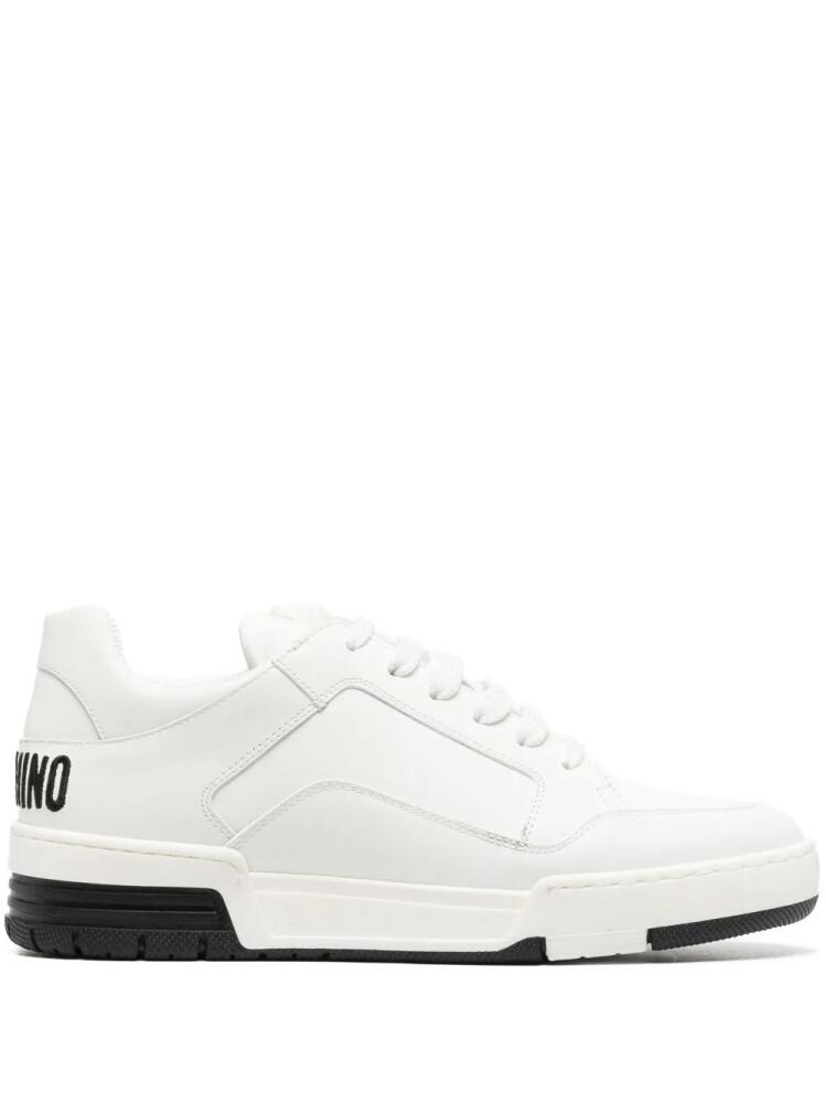 Moschino logo-embroidered low-top sneakers - White Cover