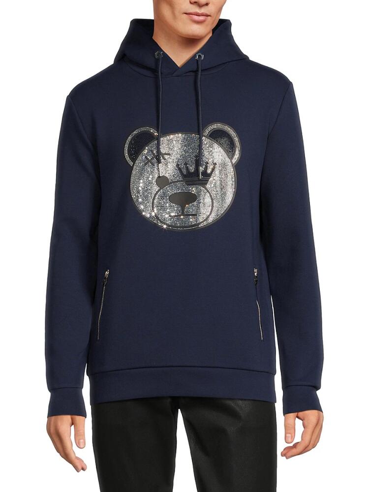 Bertigo Men's Embellished Graphic Hoodie - Navy Cover