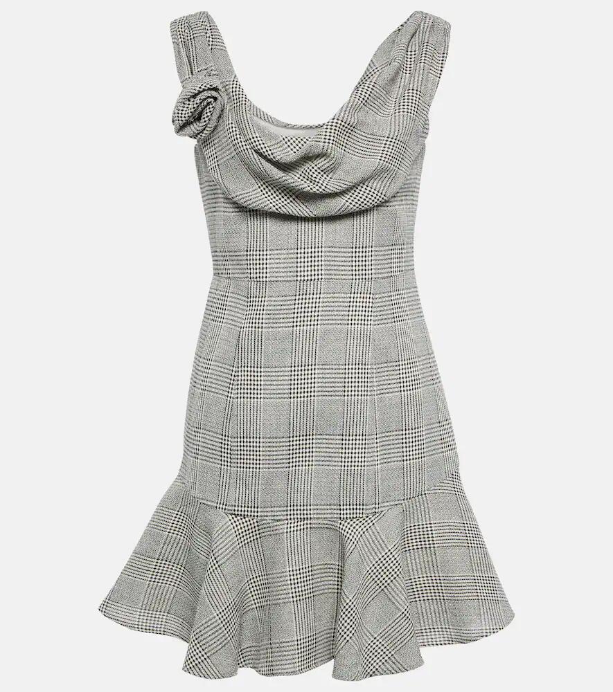 Alessandra Rich Prince De Galles wool minidress Cover