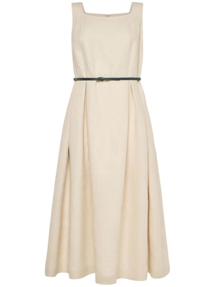 'S MAX MARA Cipro Linen Sleeveless Midi Dress Cover