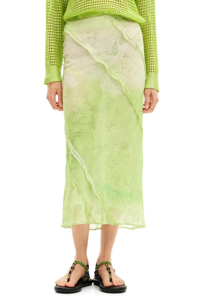 Desigual Cortes Maxi Skirt in Green Cover