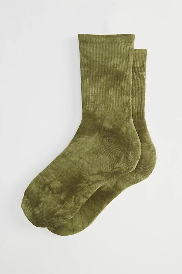 Tie-Dye Crew Sock in Green Cover