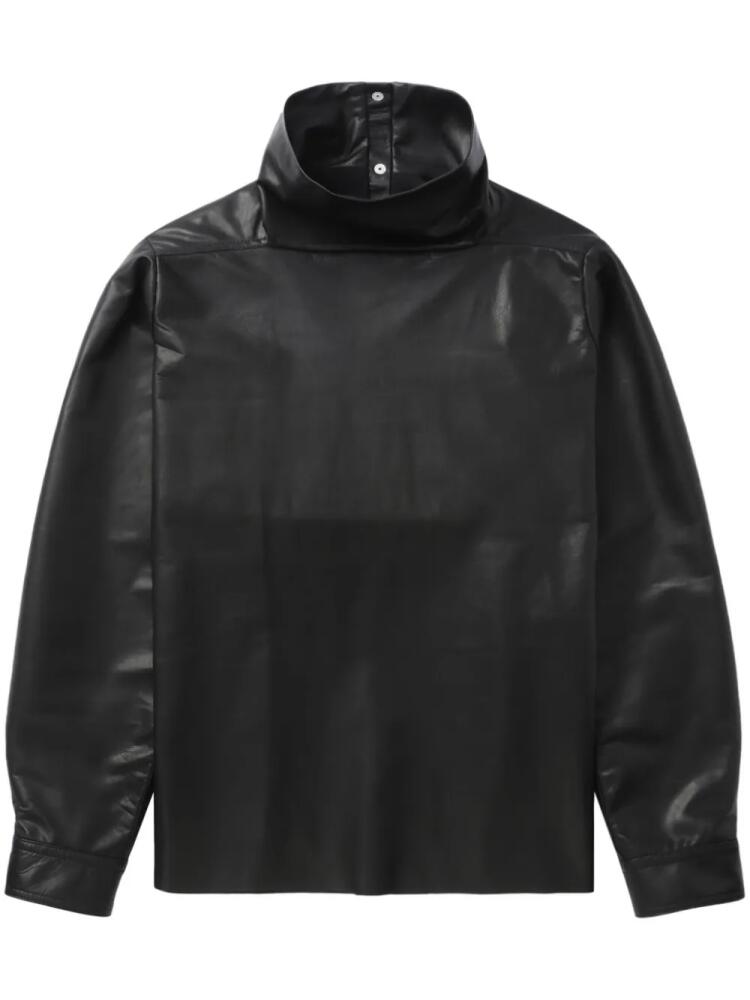 Rick Owens leather high-neck top - Black Cover