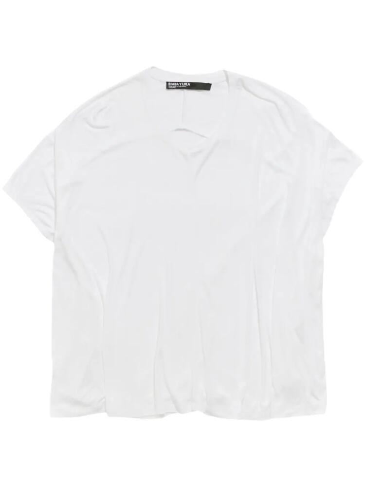 Bimba y Lola logo-tag jersey T-shirt - White Cover