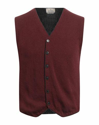 Brooksfield Man Cardigan Burgundy Wool Cover