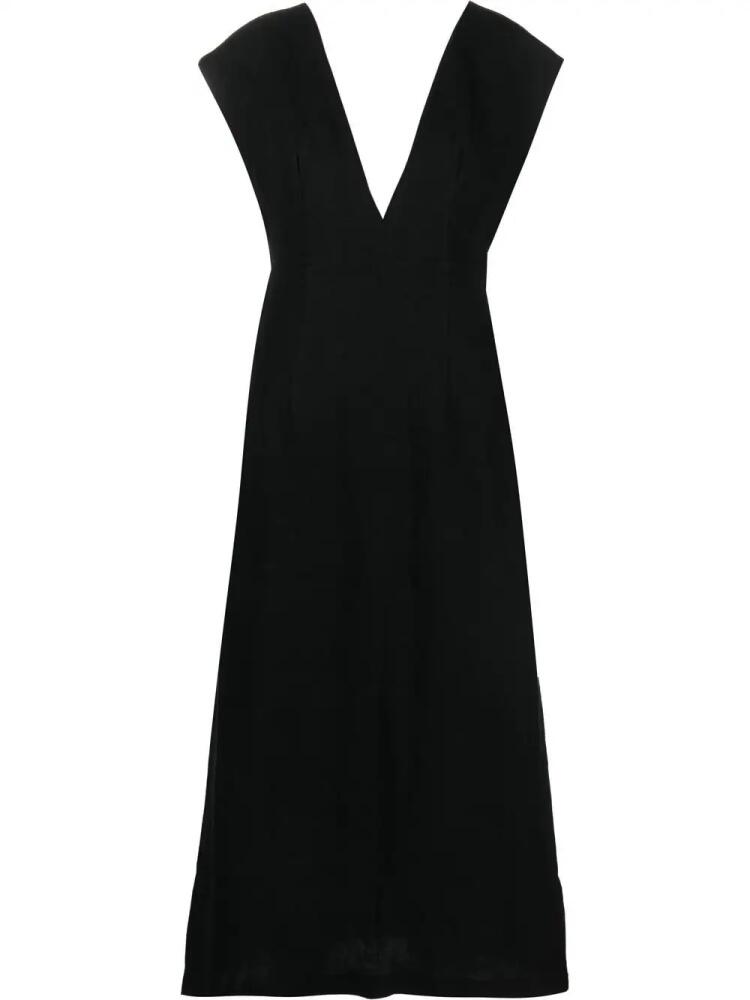 St. Agni Origami linen midi dress - Black Cover