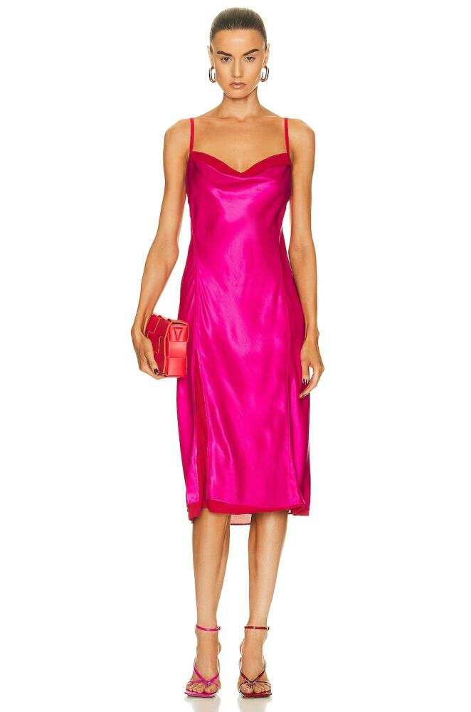 Acne Studios Cowl Neck Midi Dress in Fuchsia Cover