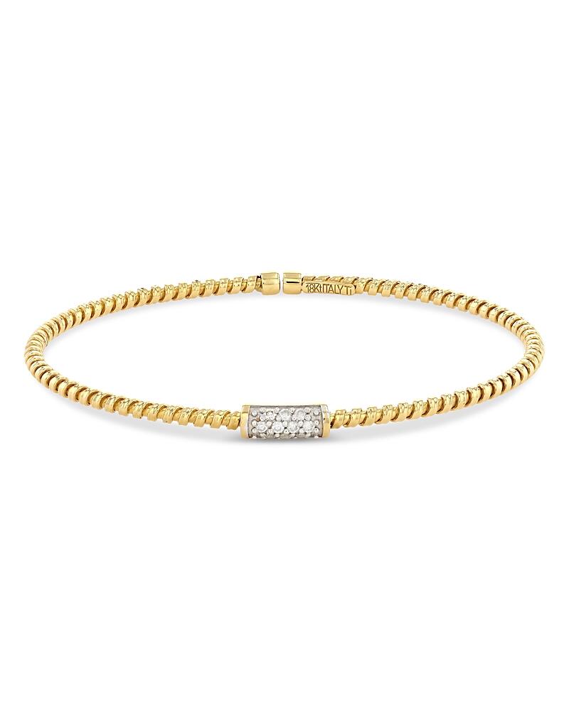 Alberto Milani 18K White & Yellow Gold Via Visconti Diamond Tubogas Bangle Bracelet Cover