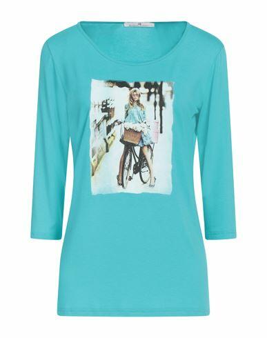 Mr Massimo Rebecchi Woman T-shirt Turquoise Viscose, Elastane Cover