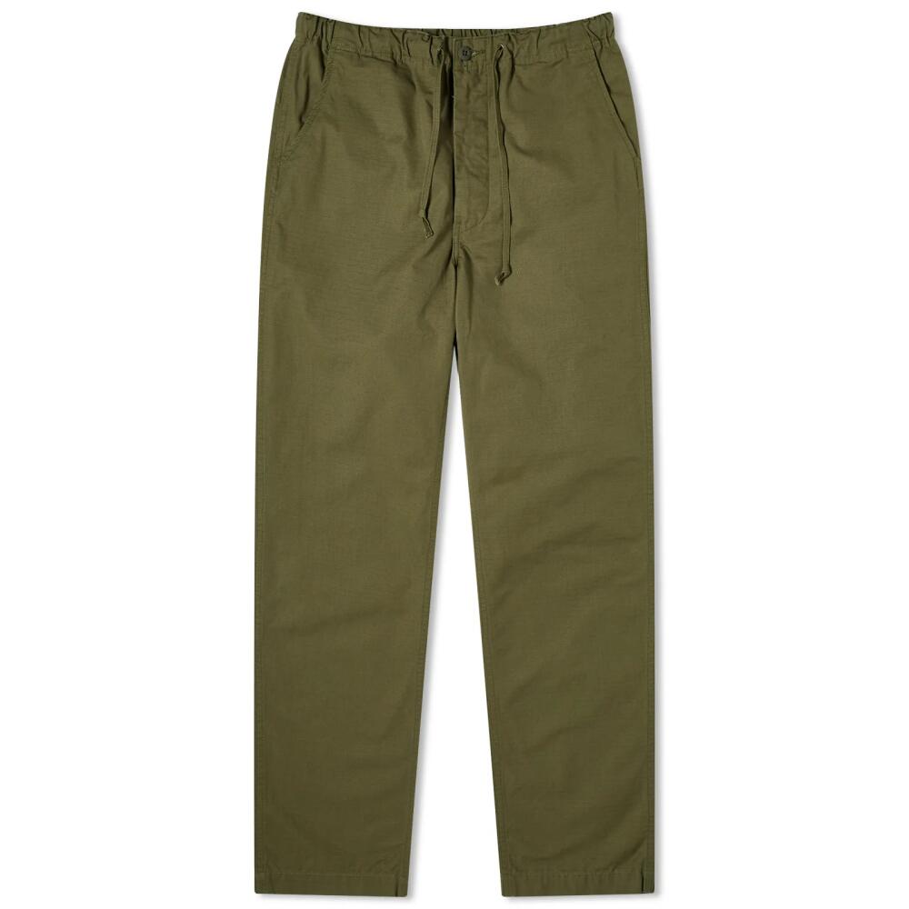 orSlow Men's New York Tapered Pant in Army Green Cover